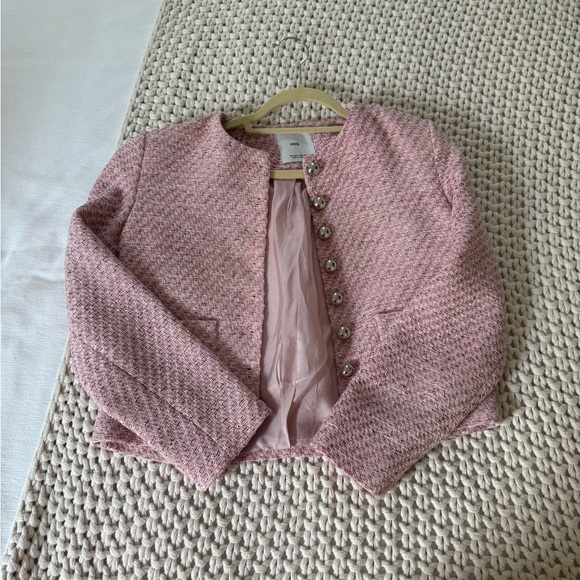 Mango Pink Tweed Jacket - Picture 1 of 2